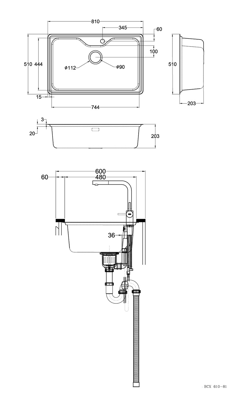 FRANKE 不鏽鋼廚房水槽 MYX 210-50